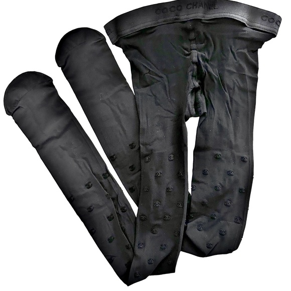 ❌SOLD ELSEWHERE❌BNIB CHANEL BLACK TIGHTS CC LOGO. SIZE: SMALL. 2023 BOUTIQUE F - Picture 3 of 11